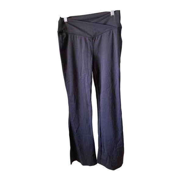 High Waisted Crossover Flare Yoga Leggings Black  Large NWT - Picture 2 of 6